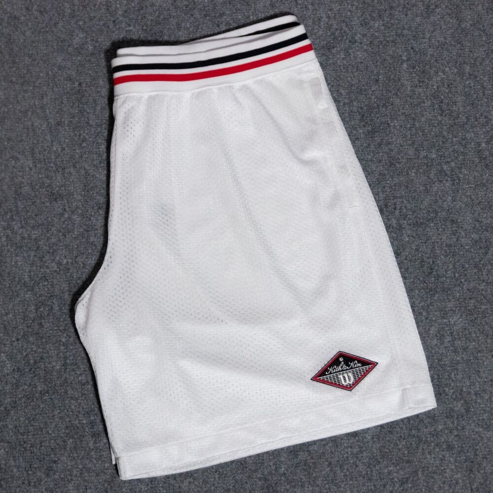 Kith for Wilson Kith & Kin Embroidered Mesh Shorts Bright White Men's XXL Retro